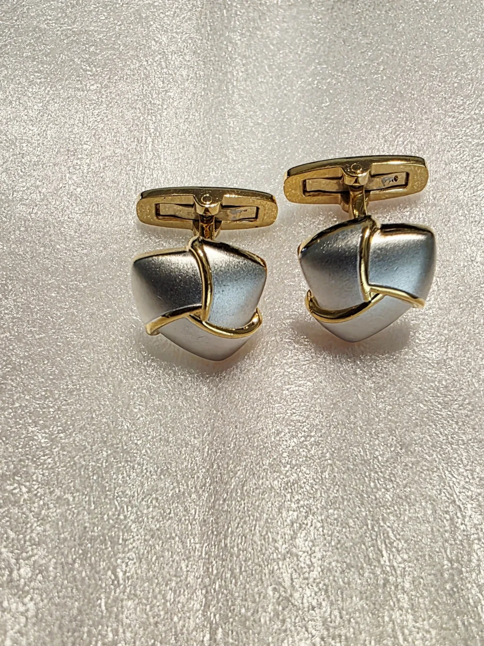 Vintage Yves Saint Laurent Two-Tone Swirl Cufflinks - Rare & Classic